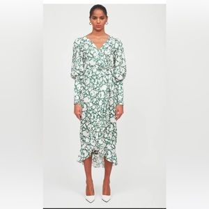 V-Neck Wrap Dress with Ruffle